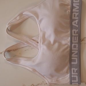 Under Armour White and Gray Sports Bra Size Medium